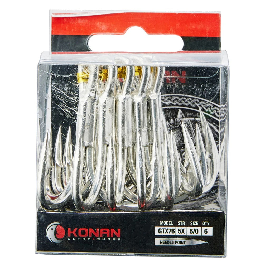 KONAN GTX76 TREBLE HOOKS - 5X STRONG (PREPACK)
