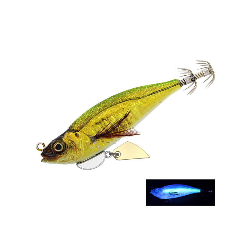 LITTLE JACK HUGGOS (SQUID JIG) 90MM - COLOUR: 03 GOLD AJI/UV