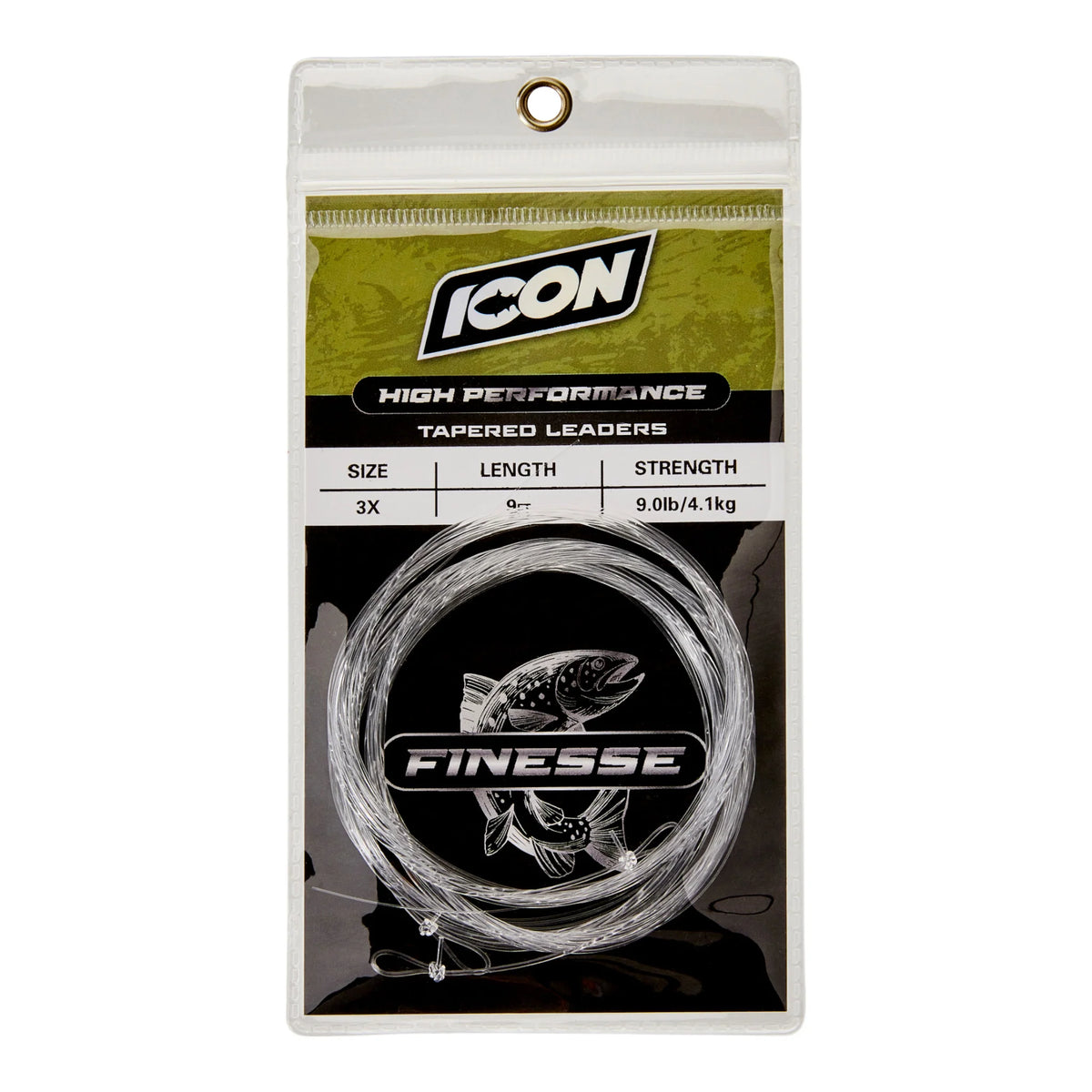 ICON TAPERED LEADER 9FT 4X 7.4LB