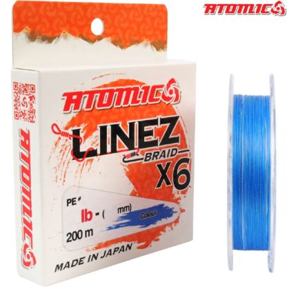 ATOMIC LINEZ BRAID X6 BRAID PE0.6 (10LB) 200M - BLUE