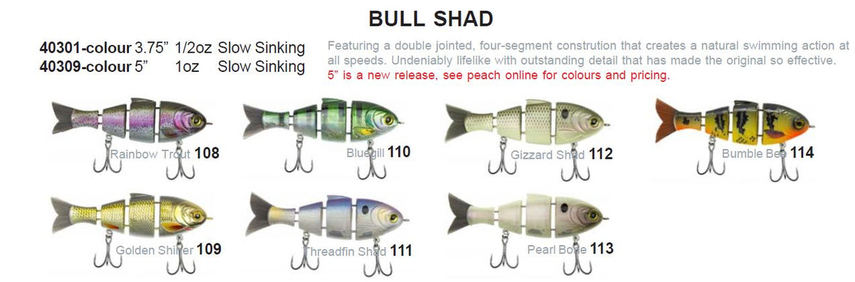 BUCCA BABY BULL SHAD 3.75 INCH - COLOUR: 113 PEARL BONE