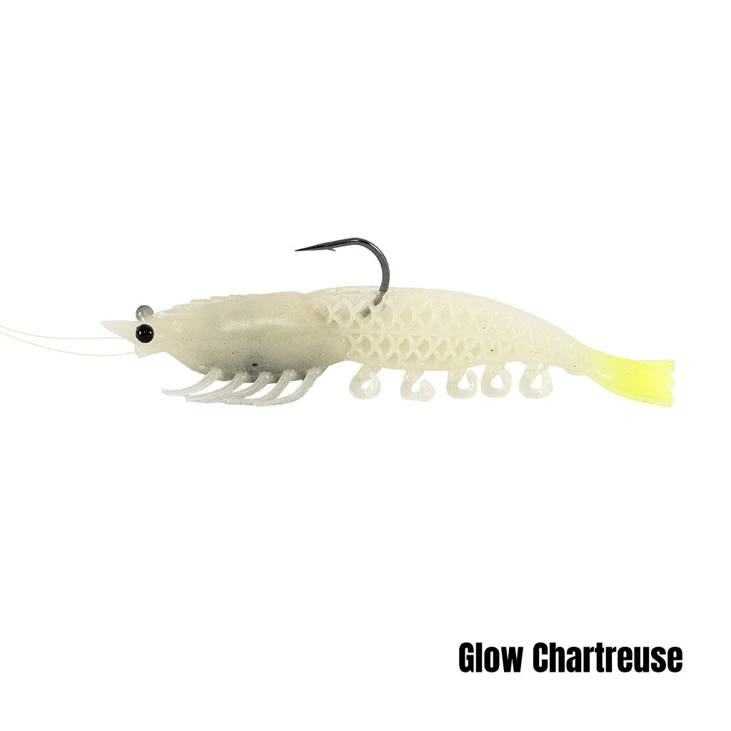 BERKLEY POWERBAIT CULLSHRIMP 3.5 INCH - COLOUR: GLOW CHARTREUSE