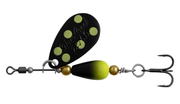 DAIWA SILVERCREEK SPINNER 6.0GR COLOUR BLACK CHARTREUSE DOT