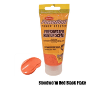 BERKLEY POWERBAIT FRESHWATER RUB ON SCENT - BLOODWORM RED BLACK FLAKE (80ML TUBE)