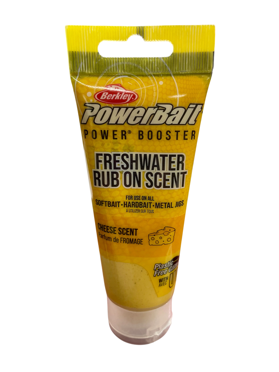 BERKLEY POWERBAIT FRESHWATER RUB ON SCENT - CHEESE YELLOW UV (80ML TUBE)