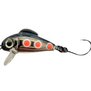 BULLET MINNOW 3CM PLATED SILENT SINKING COLOUR SPAWNING RAINBOW TROUT