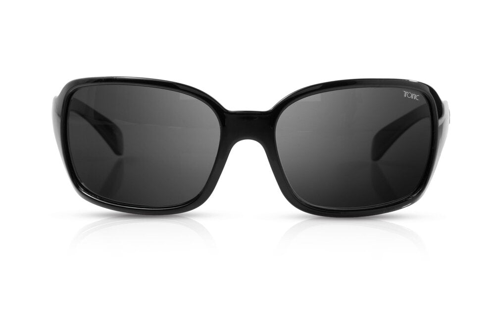 TONIC COVE POLARISED SUNGLASSES - GLASS GREY PHOTOCHROMIC LENSE (GLOSS BLACK FRAME)