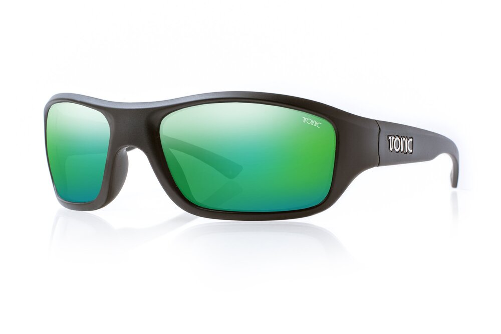 TONIC EVO POLARISED SUNGLASSES - GLASS GREEN MIRROR HD COPPER BASE LENSE (MATTE BLACK FRAME)