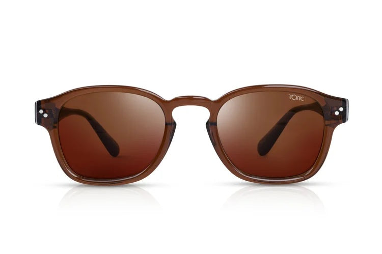 TONIC ECLIPSE POLARISED SUNGLASSES - GLASS COPPER PHOTOCHROMIC LENSE (TRANSPARENT GLOSS ROOT BEER FRAME)