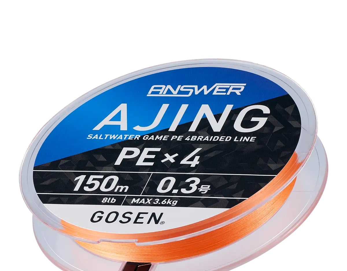 GOSEN ANSWER AJING PEX4 BRAID PE0.3 (8LB) 150M - COLOUR: COCKTAIL ORANGE
