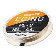GOSEN ANSWER EGING X8 BRAID PE0.6 (14LB) 200M - COLOUR: WHITE BASE