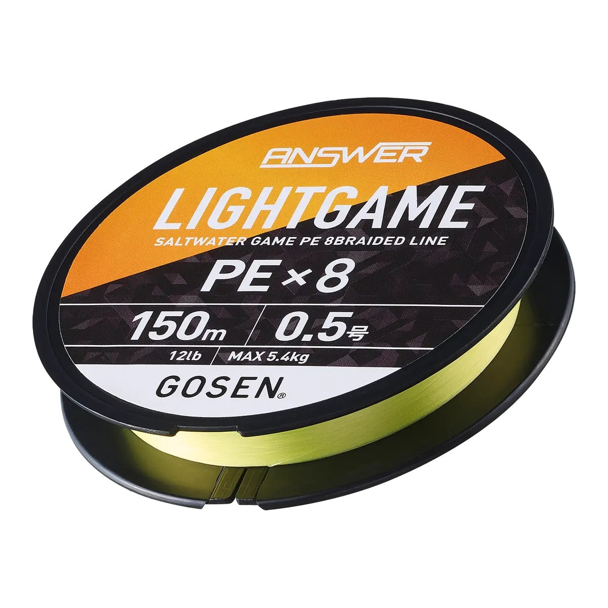 GOSEN ANSWER LIGHT GAME X8 BRAID PE0.5 (12LB) 150M - COLOUR: YELLOW