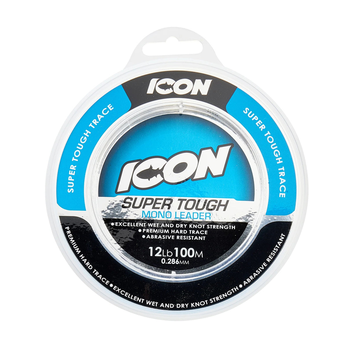 ICON SUPER TOUGH TRACE MONOFILAMENT LEADER (12LB) 100M