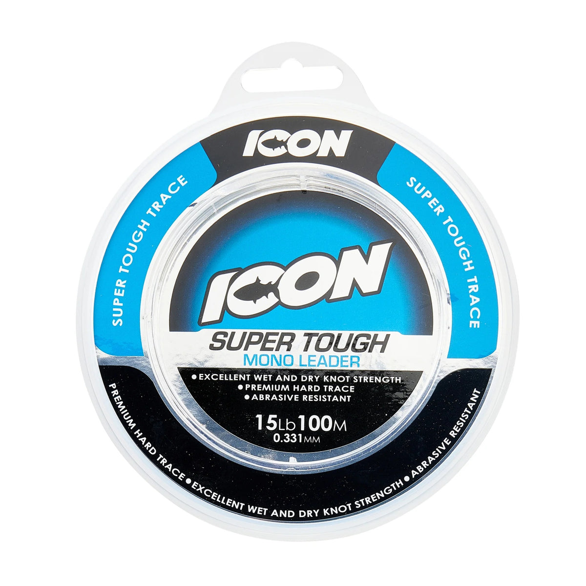ICON SUPER TOUGH TRACE MONOFILAMENT LEADER (15LB) 100M