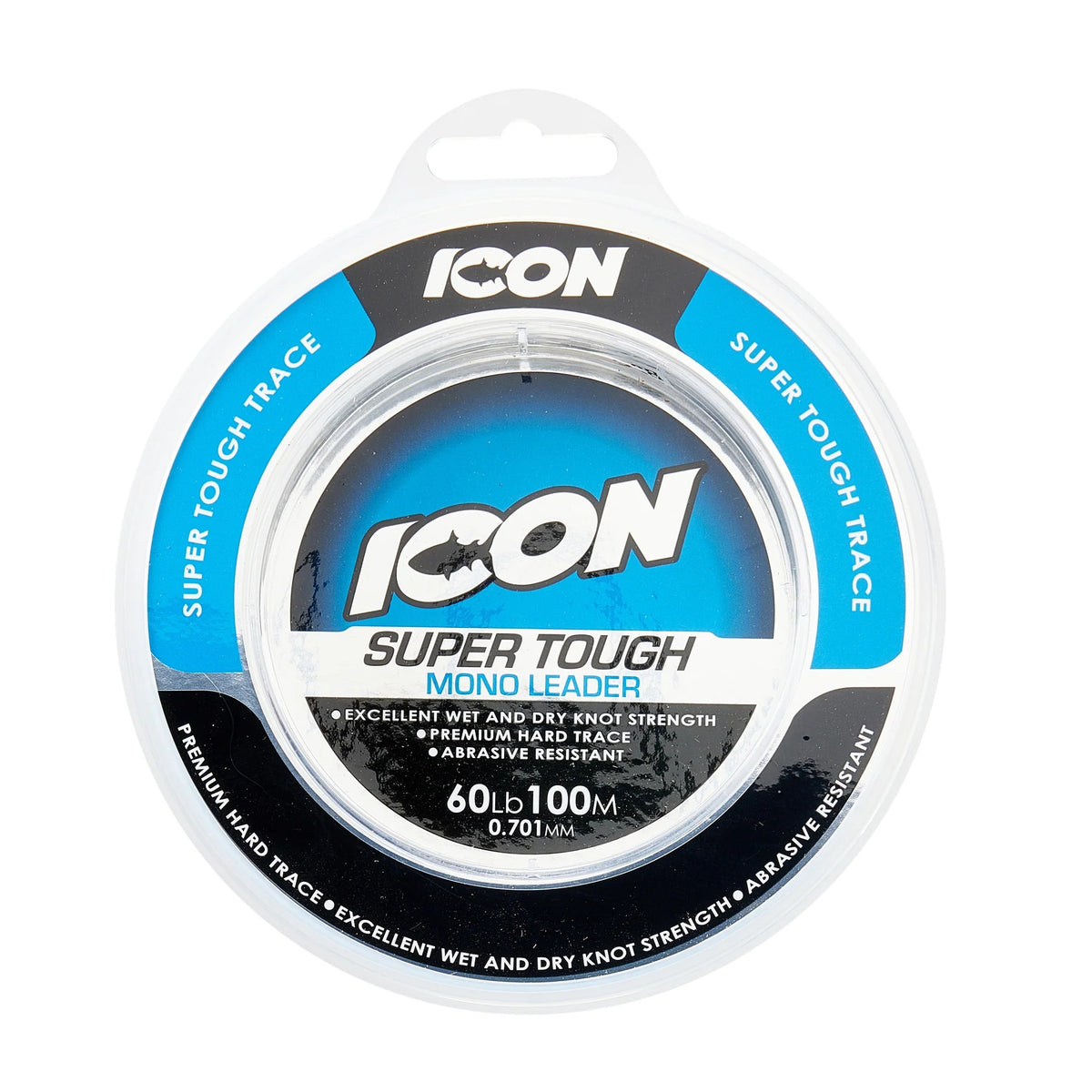 ICON SUPER TOUGH TRACE MONOFILAMENT LEADER (60LB) 100M