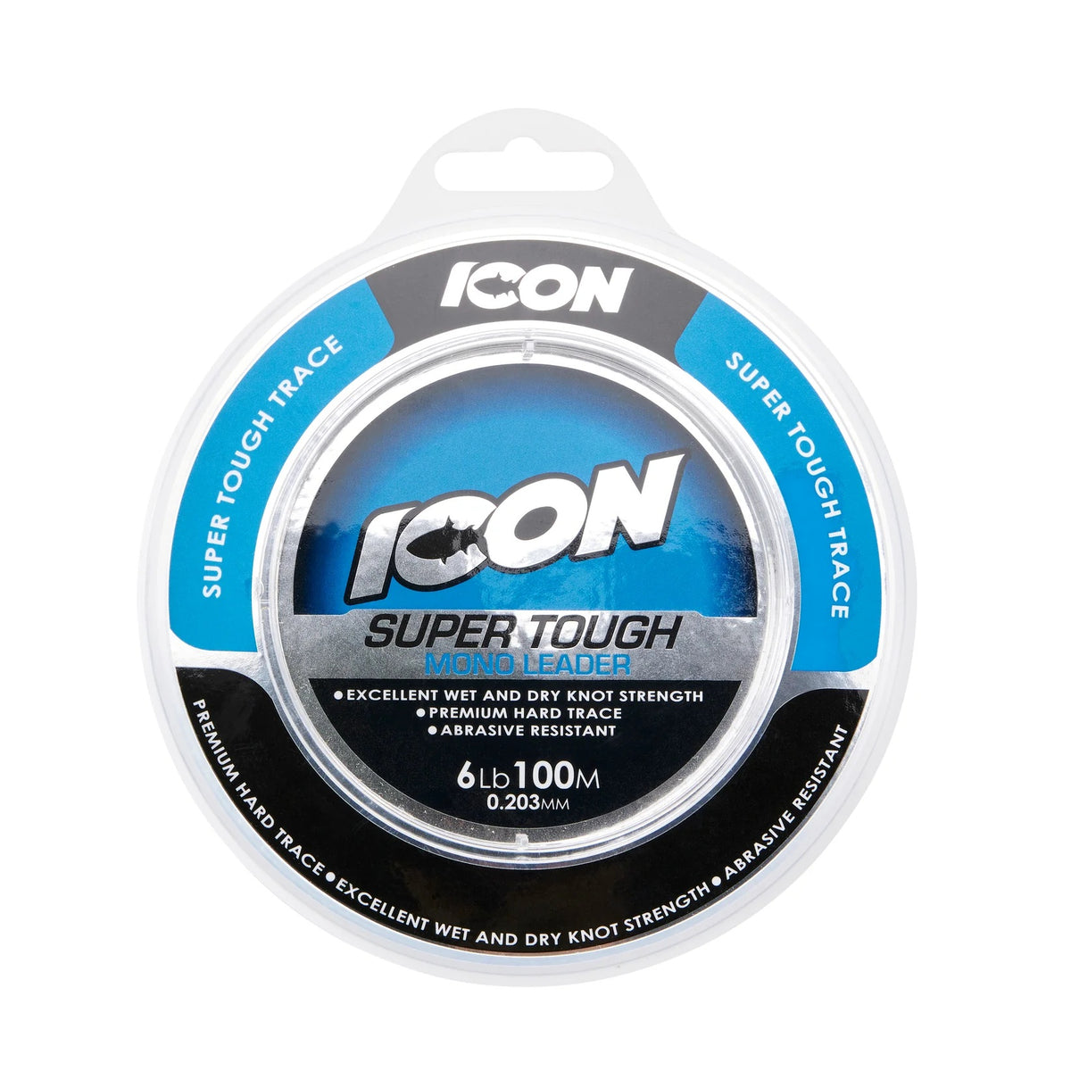 ICON SUPER TOUGH TRACE MONOFILAMENT LEADER (6LB) 100M
