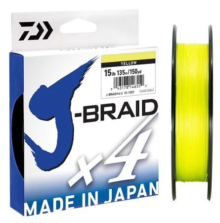 DAIWA J-BRAID X4 BRAID 15LB (270M) - YELLOW