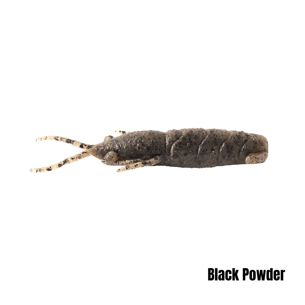 BERKLEY POWERBAIT MAXSCENT SHRIMP 2.5 INCH - COLOUR: BLACK POWDER