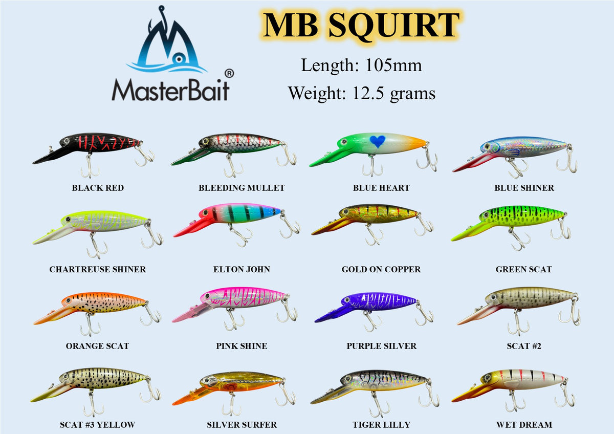 MASTER BAIT MB SQUIRTS FLOATING 105MM 12.5G COLOUR BLEEDING MULLET