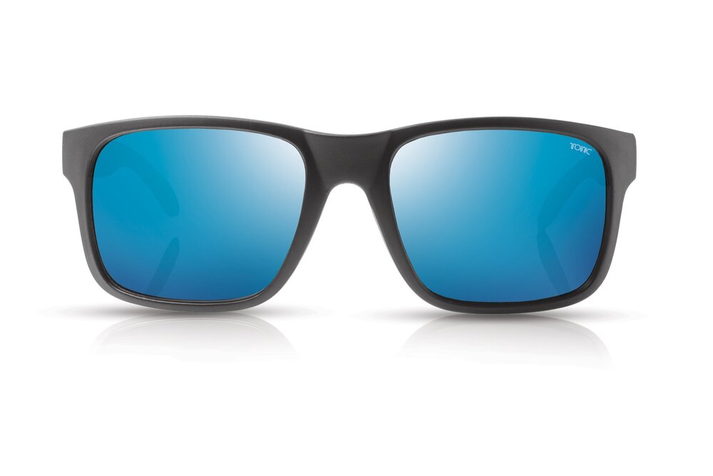 TONIC MO POLARISED SUNGLASSES - GLASS BLUE MIRROR HD COPPER BASE LENSE (MATTE BLACK FRAME)