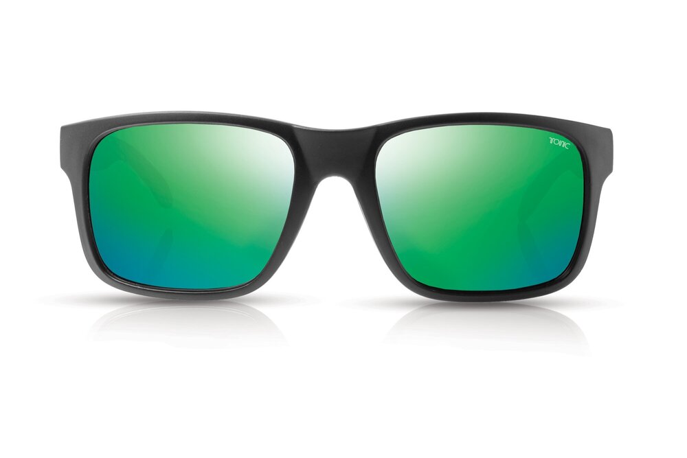TONIC MO POLARISED SUNGLASSES - GLASS GREEN MIRROR HD COPPER BASE LENSE (MATTE BLACK FRAME)