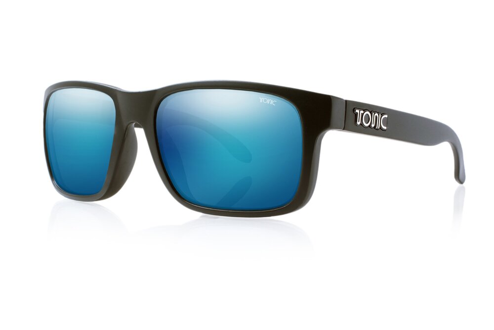 TONIC MO POLARISED SUNGLASSES - GLASS BLUE MIRROR HD COPPER BASE LENSE (MATTE BLACK FRAME)