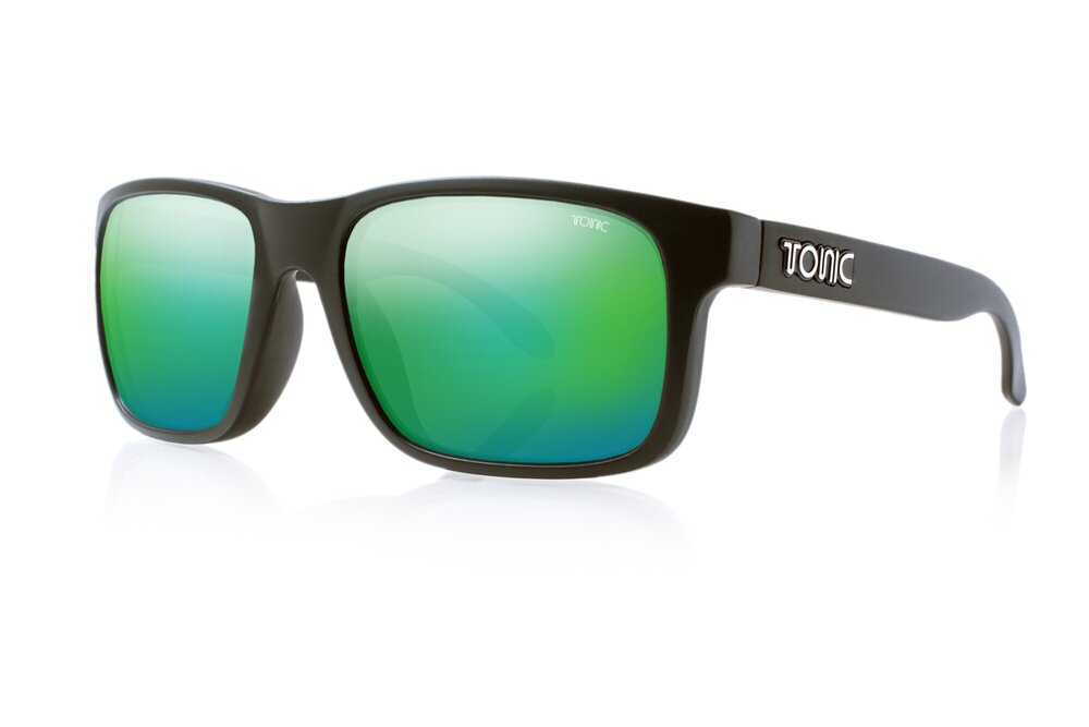 TONIC MO POLARISED SUNGLASSES - GLASS GREEN MIRROR HD COPPER BASE LENSE (MATTE BLACK FRAME)