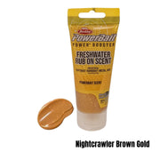 BERKLEY POWERBAIT FRESHWATER RUB ON SCENT - NIGHTCRAWLER BROWN GOLD (80ML TUBE)