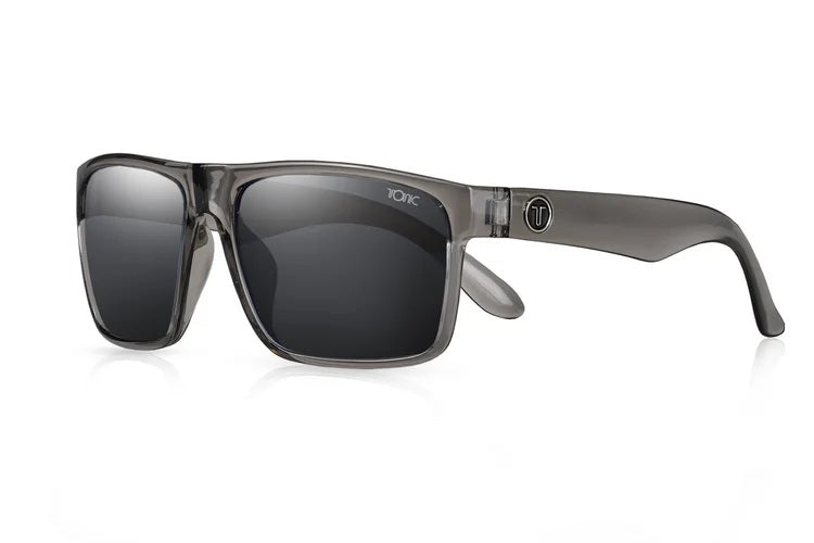 TONIC OUTBACK POLARISED SUNGLASSES - GLASS GREY PHOTOCHROMIC LENSE (LITHIUM TRANSPARENT GLOSS FRAME)
