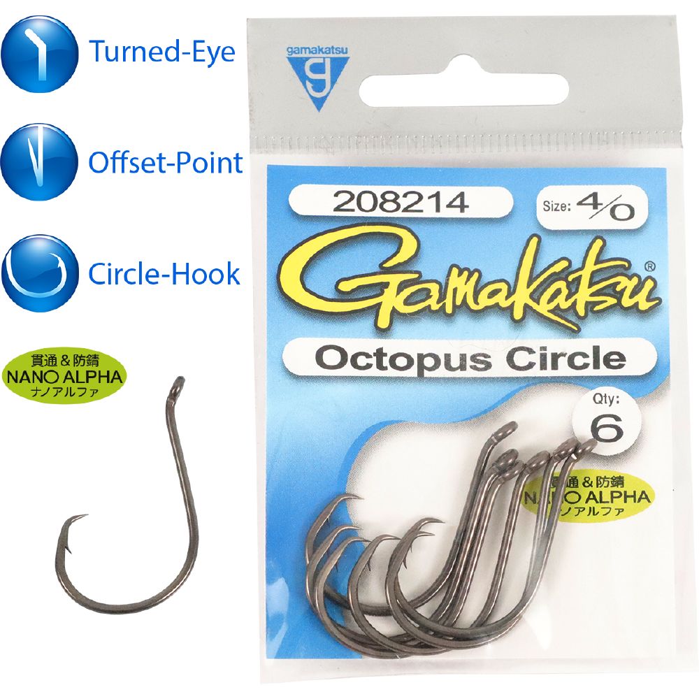 GAMAKATSU OCTOPUS CIRCLE NANO ALPHA SZ 2/0 6PK