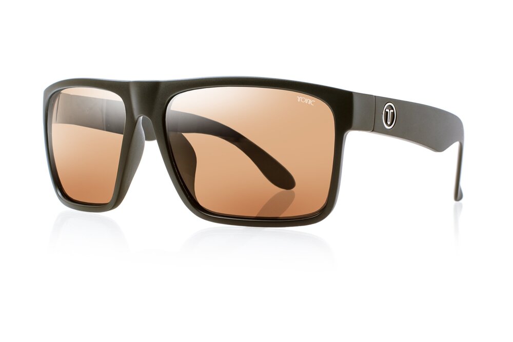 TONIC OUTBACK POLARISED SUNGLASSES - GLASS COPPER NEON LENSE (MATTE BLACK FRAME)