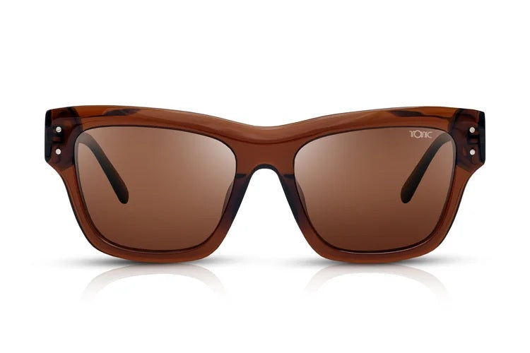 TONIC PANDORA POLARISED SUNGLASSES - GLASS COPPER PHOTOCHROMIC LENSE (TRANSPARENT GLOSS ROOT BEER FRAME)