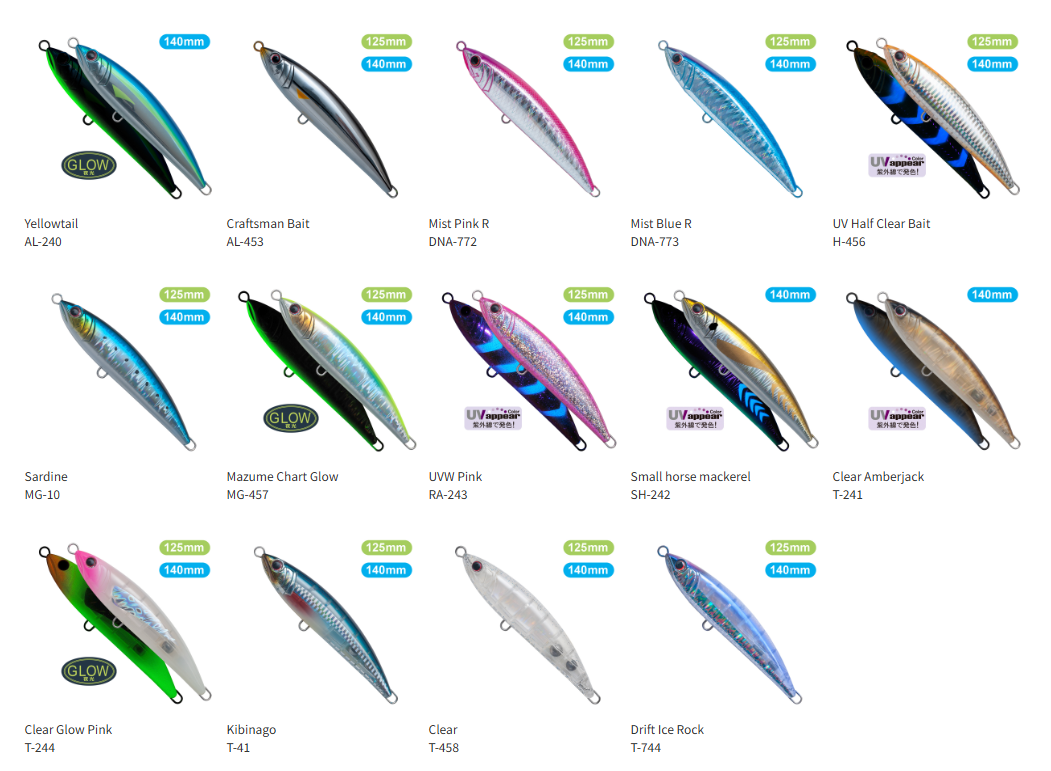 PALMS GRAND BITES RUSH DIVE 140 (140MM - 40G) FLOATING PENCIL COLOUR T-41