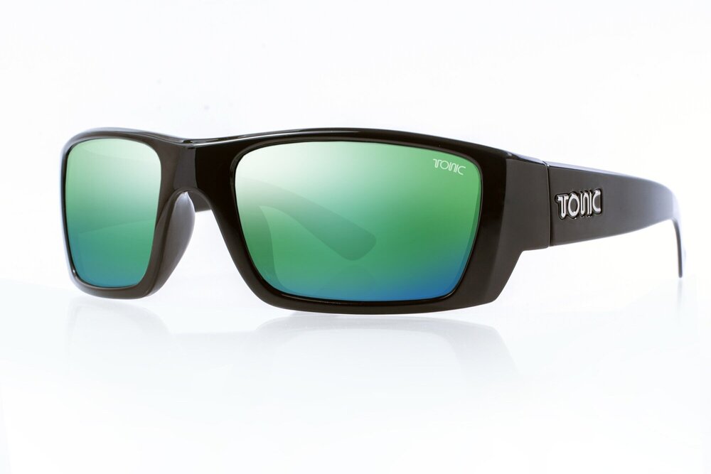 TONIC RISE POLARISED SUNGLASSES - GLASS GREEN MIRROR HD COPPER BASE LENSE (MATTE BLACK FRAME)