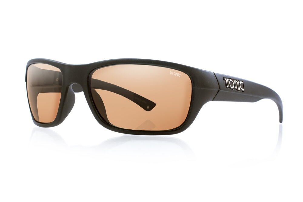 TONIC RUSH POLARISED SUNGLASSES - GLASS COPPER NEON LENSE (MATTE BLACK FRAME)