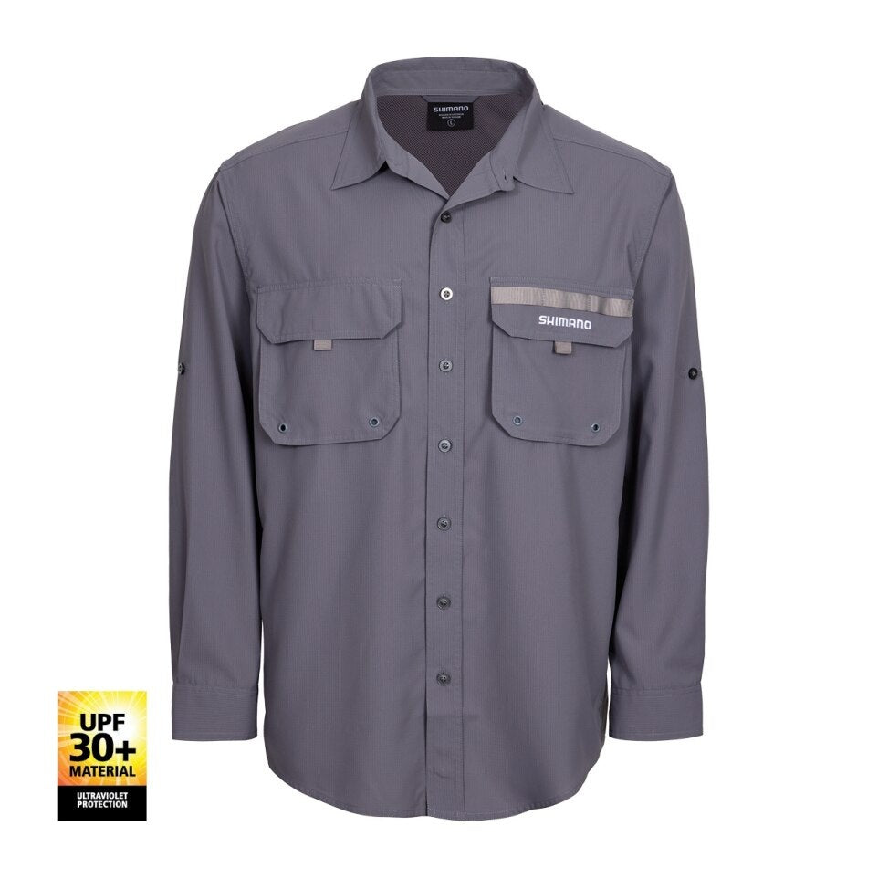 SHIMANO VENTED FISHING SHIRT (COLOUR: GREY) - 2X LARGE