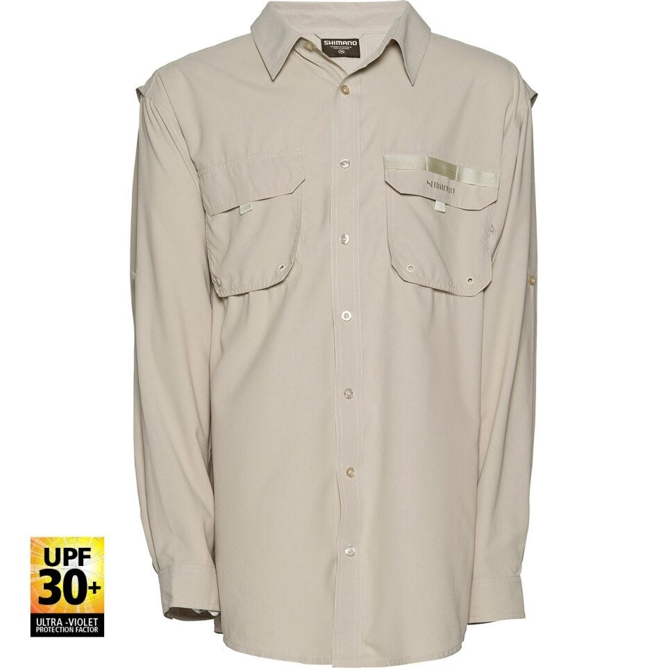 SHIMANO VENTED FISHING SHIRT (COLOUR: OATMEAL) - X LARGE