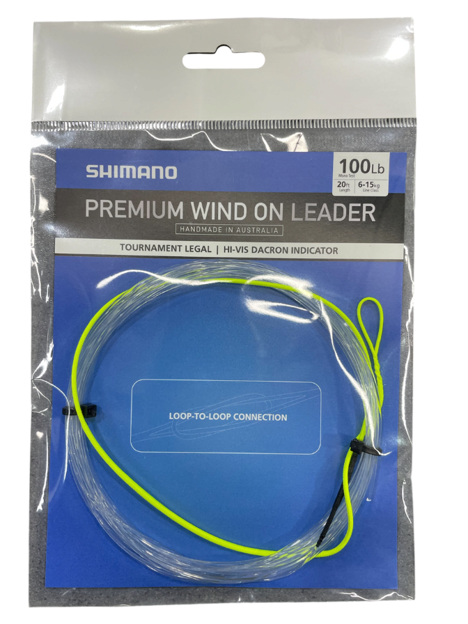 SHIMANO WIND ON LEADER (LENGTH: 20 FEET) - 100LB (LINE CLASS: 6-15KG)