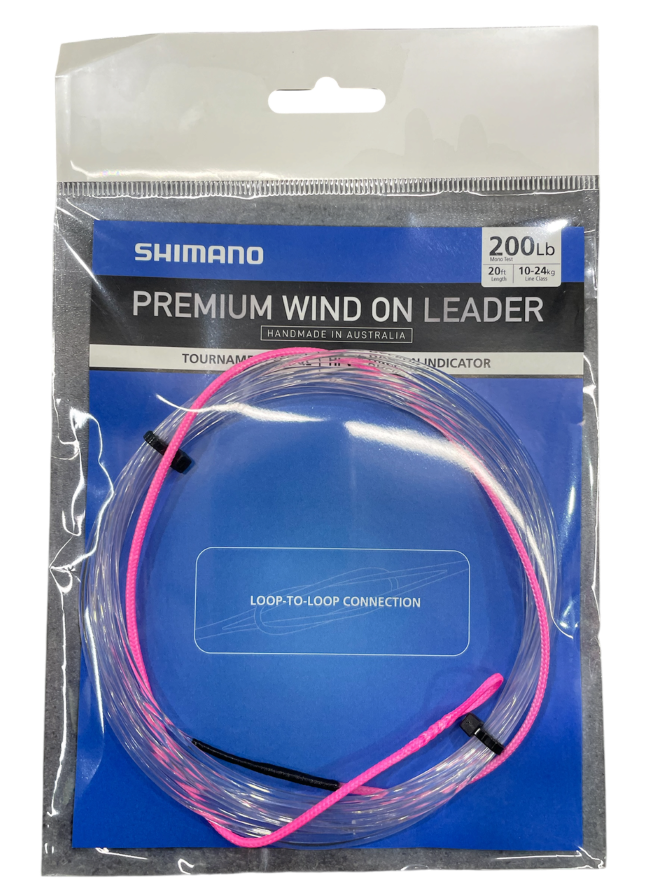 SHIMANO WIND ON LEADER (LENGTH: 20 FEET) - 200LB ( LINE CLASS: 10-24KG