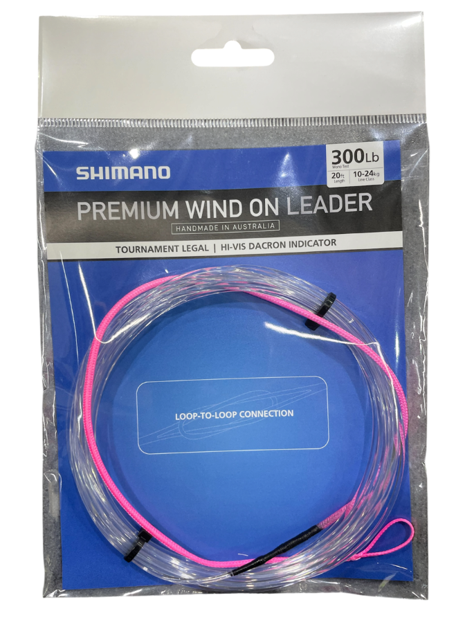 SHIMANO WIND ON LEADER (LENGTH: 20 FEET) - 300LB (LINE CLASS: 10-24KG)