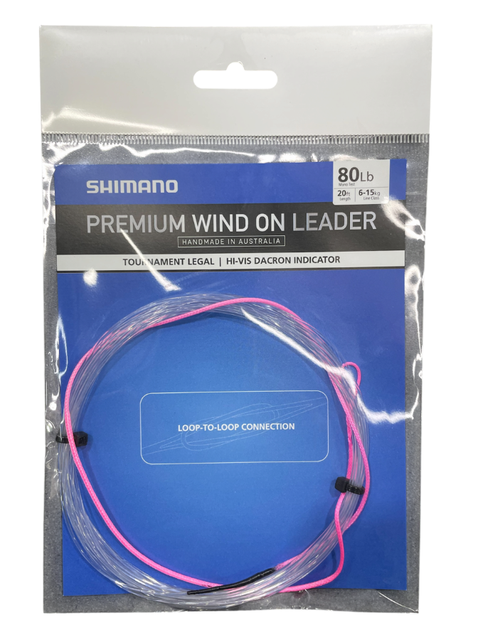 SHIMANO WIND ON LEADER (LENGTH: 20 FEET) - 80LB (LINE CLASS: 6-15KG)