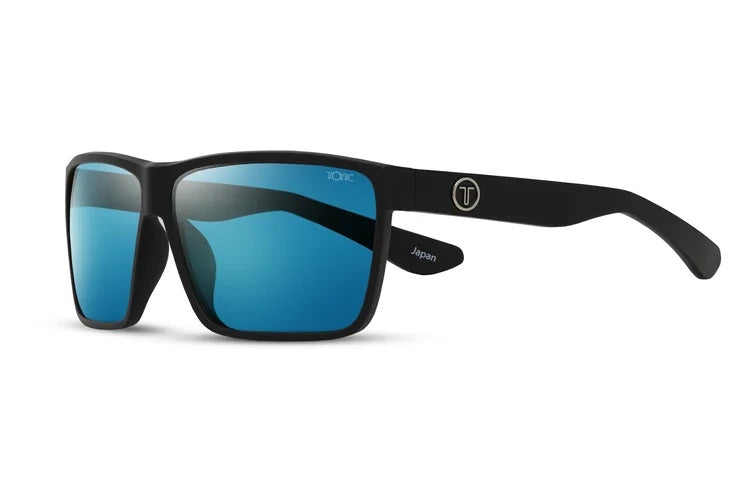 TONIC MAXIMUS POLARISED SUNGLASSES - GLASS BLUE MIRROR HD COPPER BASE LENSE (RECYCLED BLACK FRAME)
