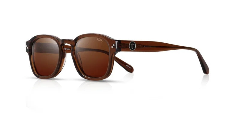 TONIC ECLIPSE POLARISED SUNGLASSES - GLASS COPPER PHOTOCHROMIC LENSE (TRANSPARENT GLOSS ROOT BEER FRAME)