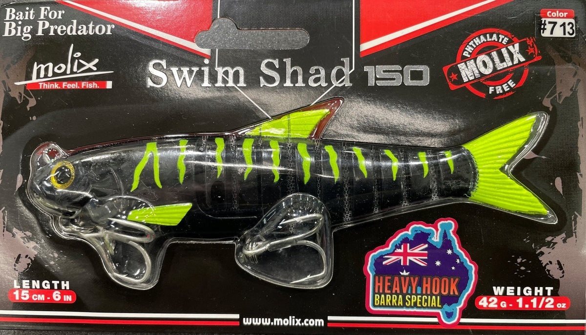 MOLIX SWIM SHAD 150 - COLOUR: #713 BLACK CHART TIGER