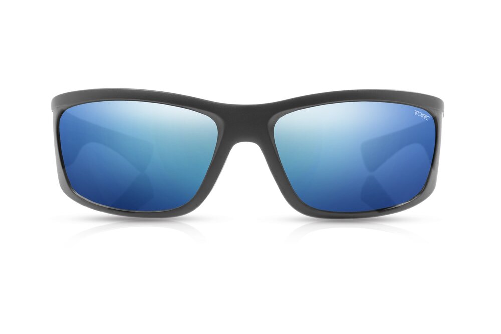 TONIC SHIMMER POLARISED SUNGLASSES - GLASS BLUE MIRROR HD COPPER BASE LENSE (MATTE BLACK FRAME)