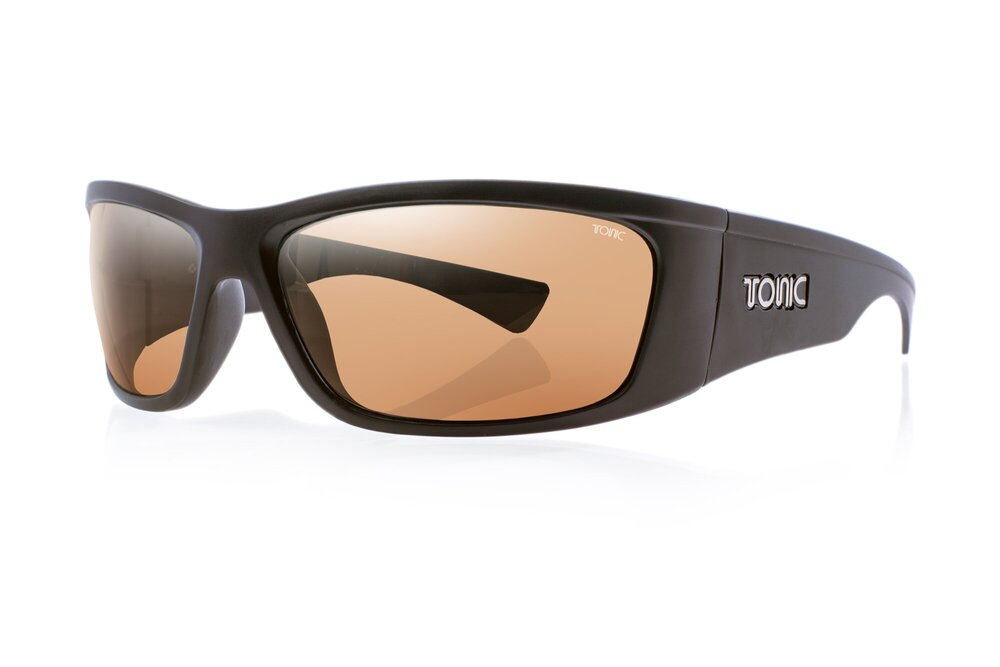 TONIC SHIMMER POLARISED SUNGLASSES - GLASS COPPER NEON LENSE (MATTE BLACK FRAME)