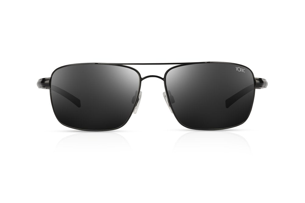 TONIC BLAQ POLARISED SUNGLASSES - GLASS GREY PHOTOCHROMIC LENSE (SATIN BLACK FRAME)