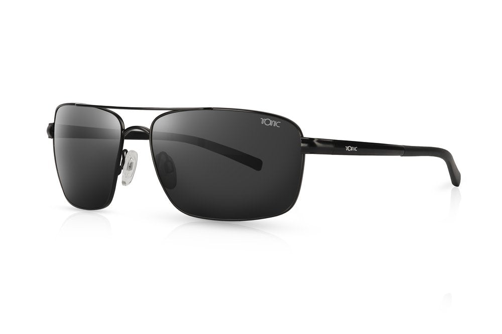 TONIC BLAQ POLARISED SUNGLASSES - GLASS GREY PHOTOCHROMIC LENSE (SATIN BLACK FRAME)