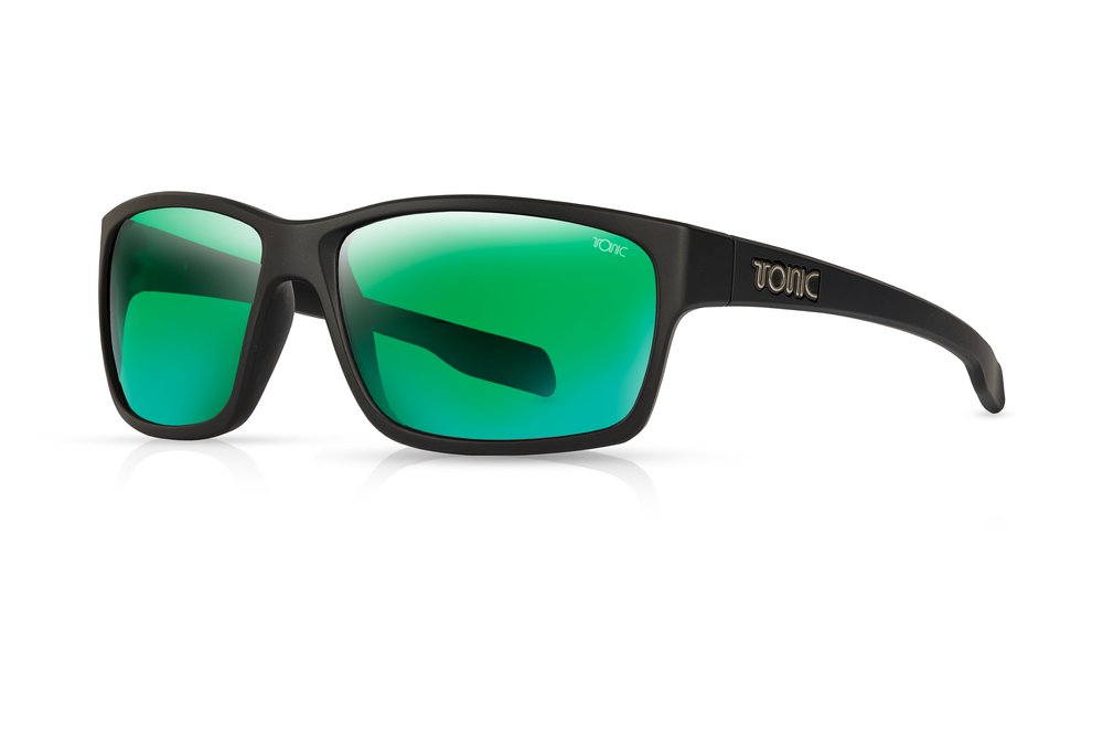 TONIC TITAN POLARISED SUNGLASSES - GLASS GREEN MIRROR HD COPPER BASE LENSE (MATTE BLACK FRAME)