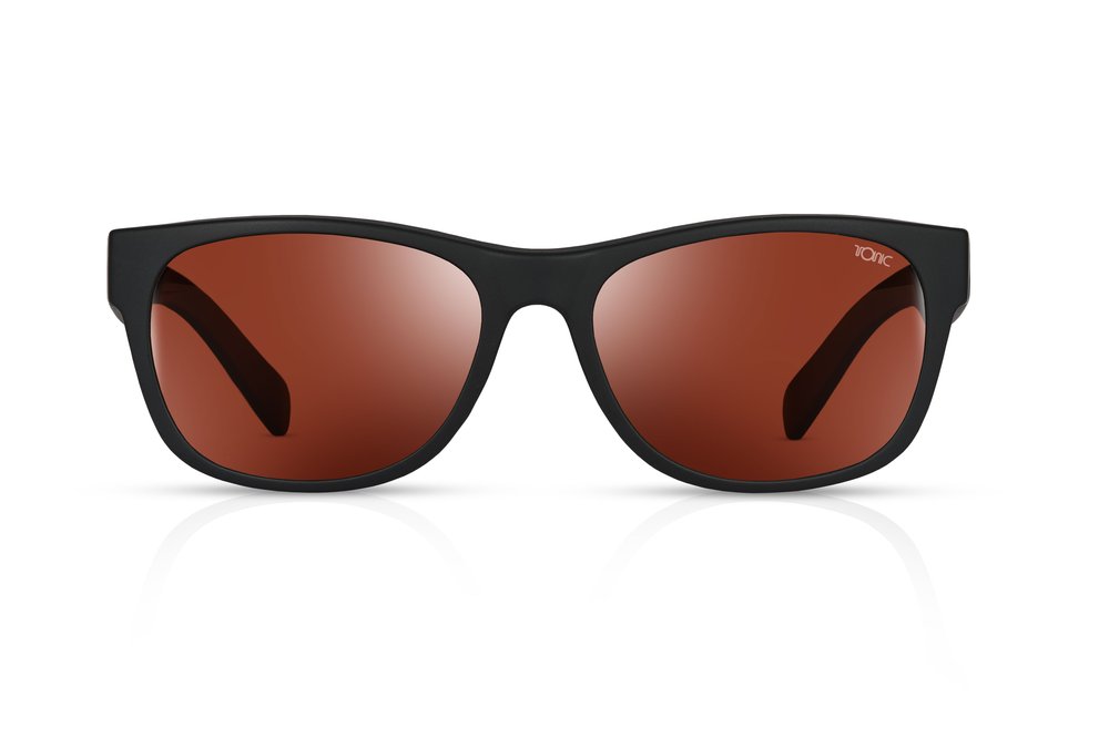TONIC WAVE POLARISED SUNGLASSES - GLASS COPPER PHOTOCHROMIC LENSE (MATTE BLACK FRAME)